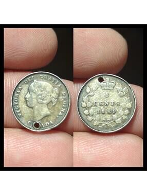 1889 Canada 5 Cents Silver Coin